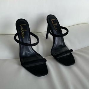 ASOS black strappy heels